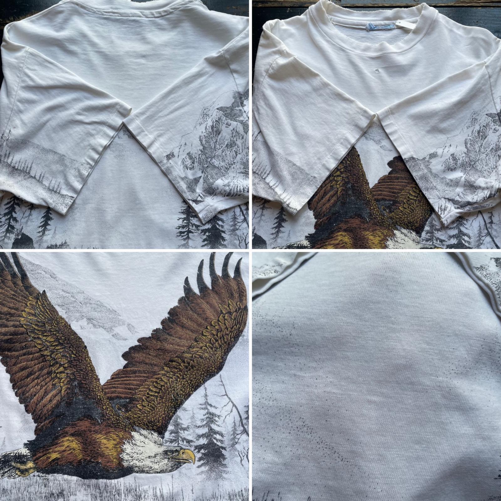 画像: 90s イーグル 総柄 ボロ Tシャツ