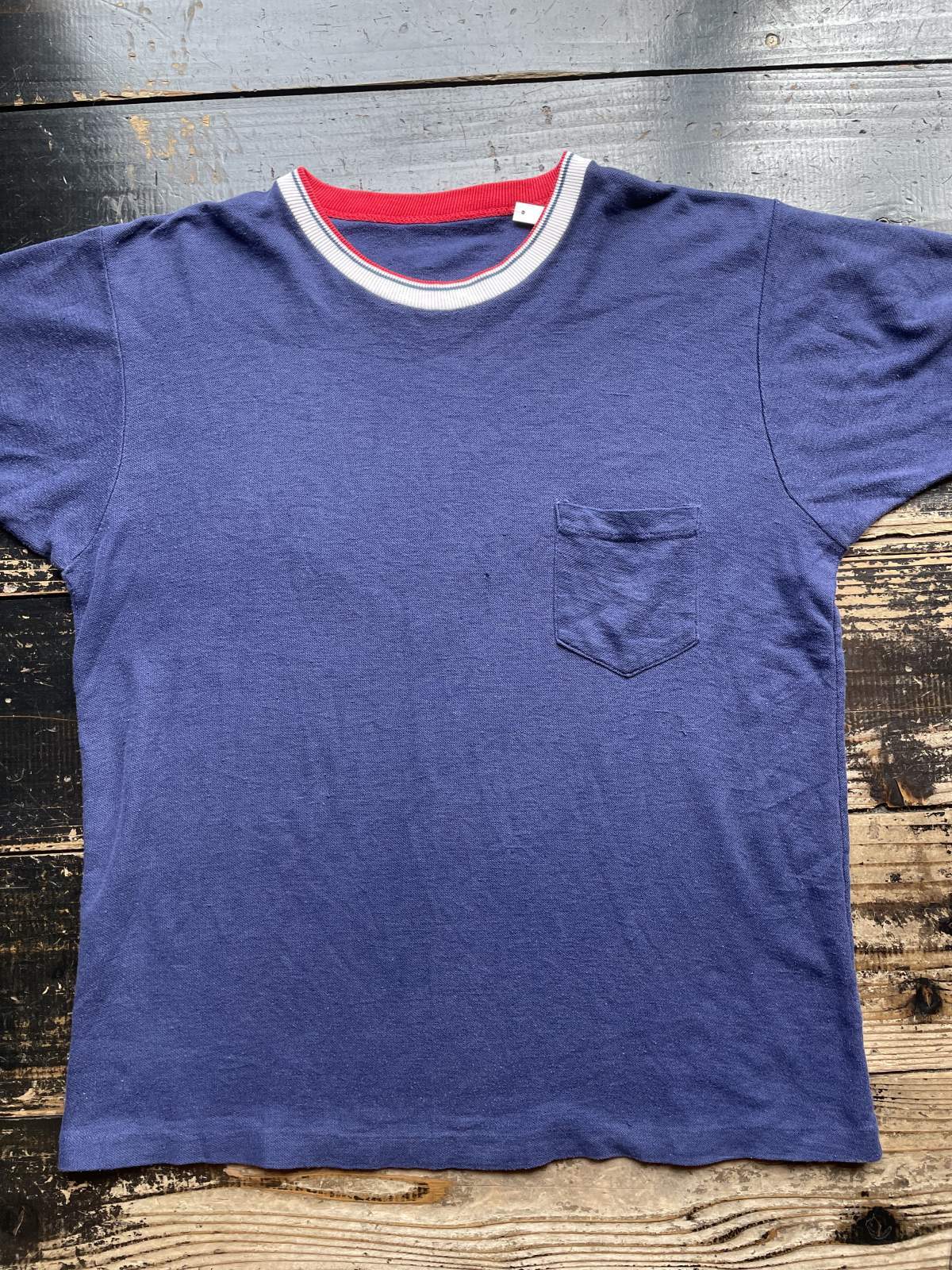 画像1: 1960〜1970s ポロシャツ生地 ポケット Tシャツ