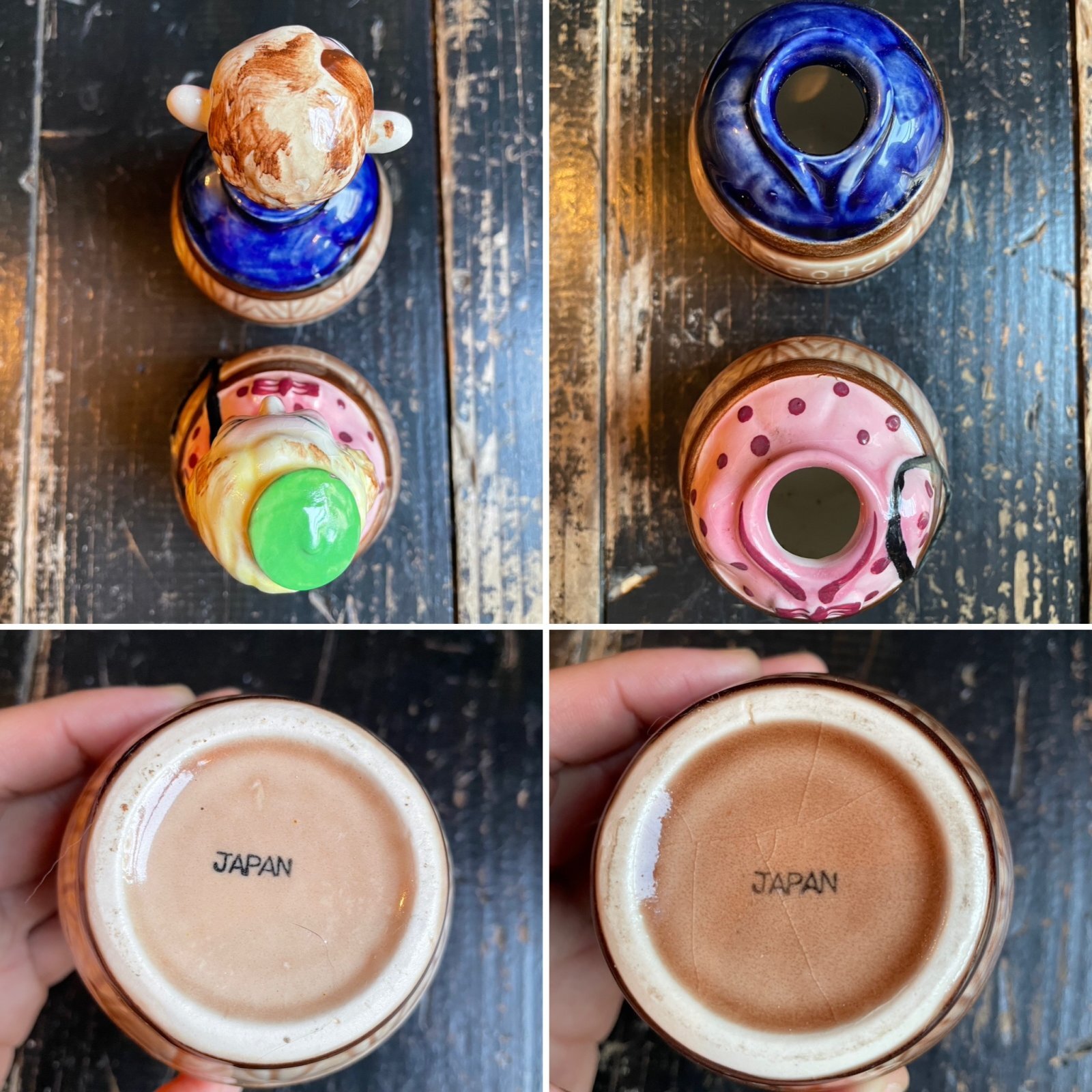 画像: 1950〜1960s 日本製 酔っ払い 4つ目 男女 デキャンタ セット