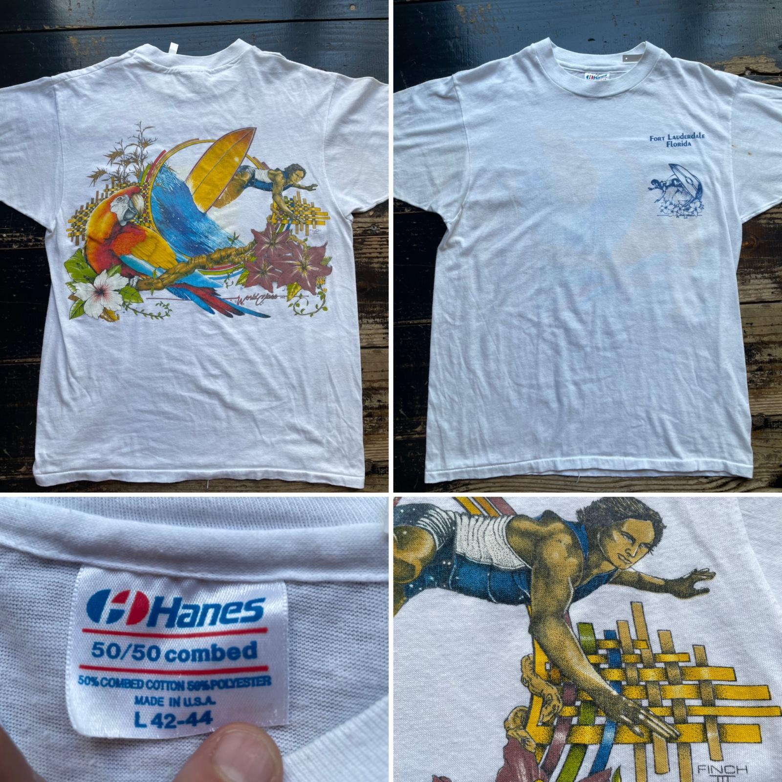 画像: 80s サーファー プリント Tシャツ