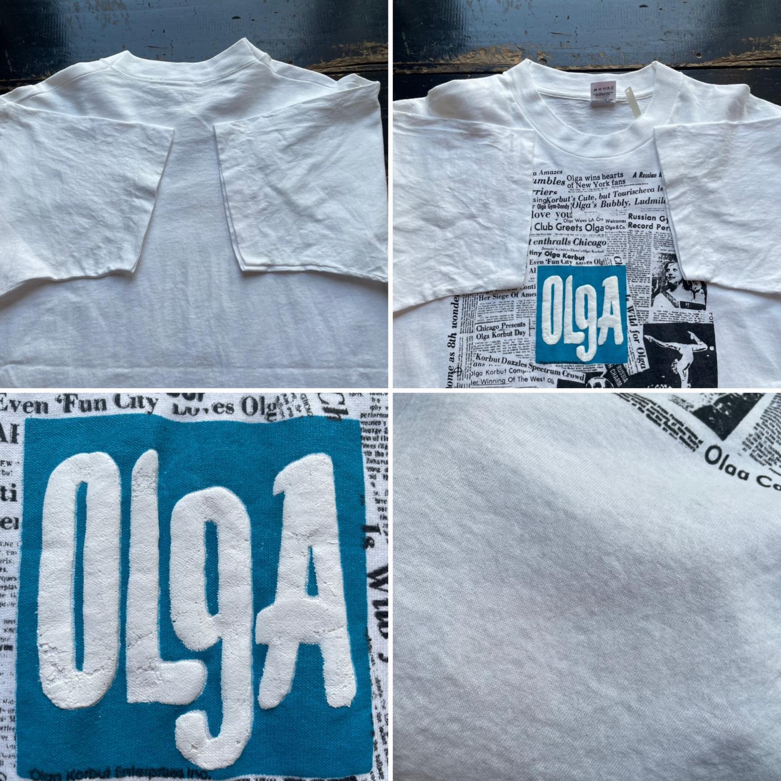 画像: 90s USA製 オルガ コルブト 新聞記事 プリント Tシャツ