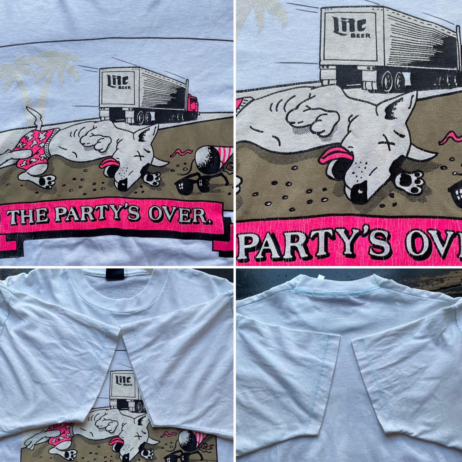 画像: 80〜90s LiteBEER パーティオーバー プリント Tシャツ