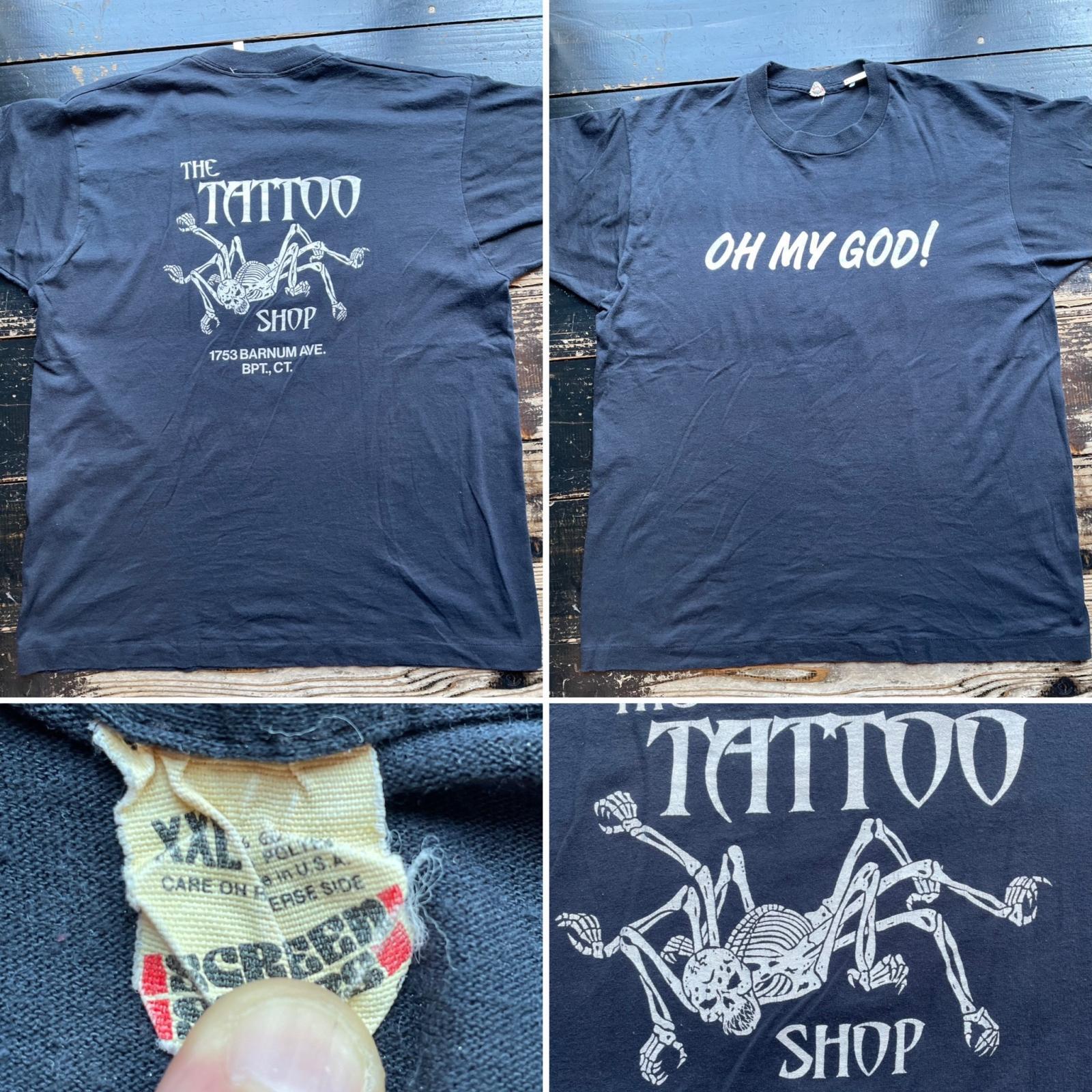 画像: 1980s オーマイゴット 6本足 骸骨 タトゥーショップ Tシャツ