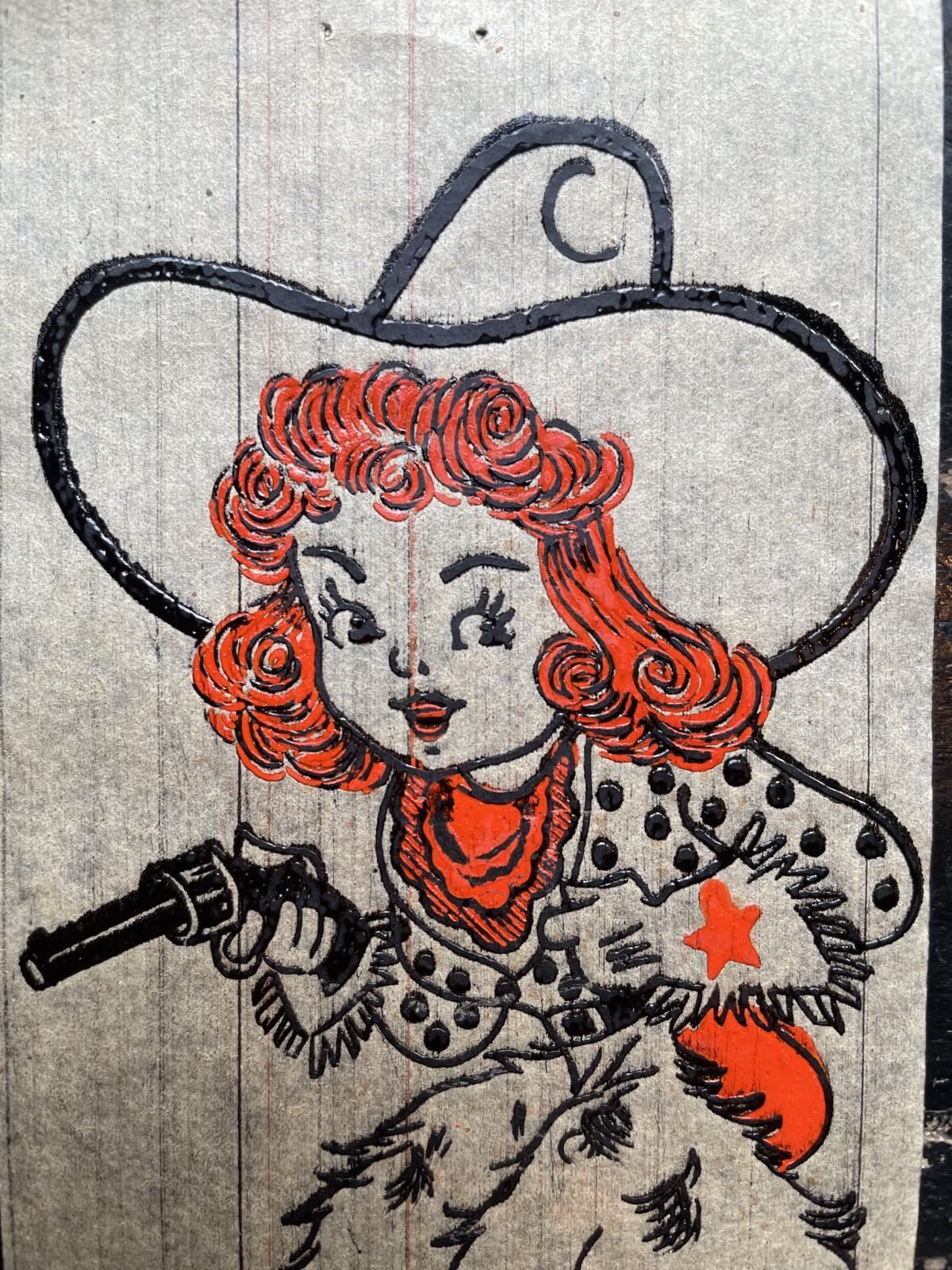 画像: 1940〜1950s カウガール 転写紙