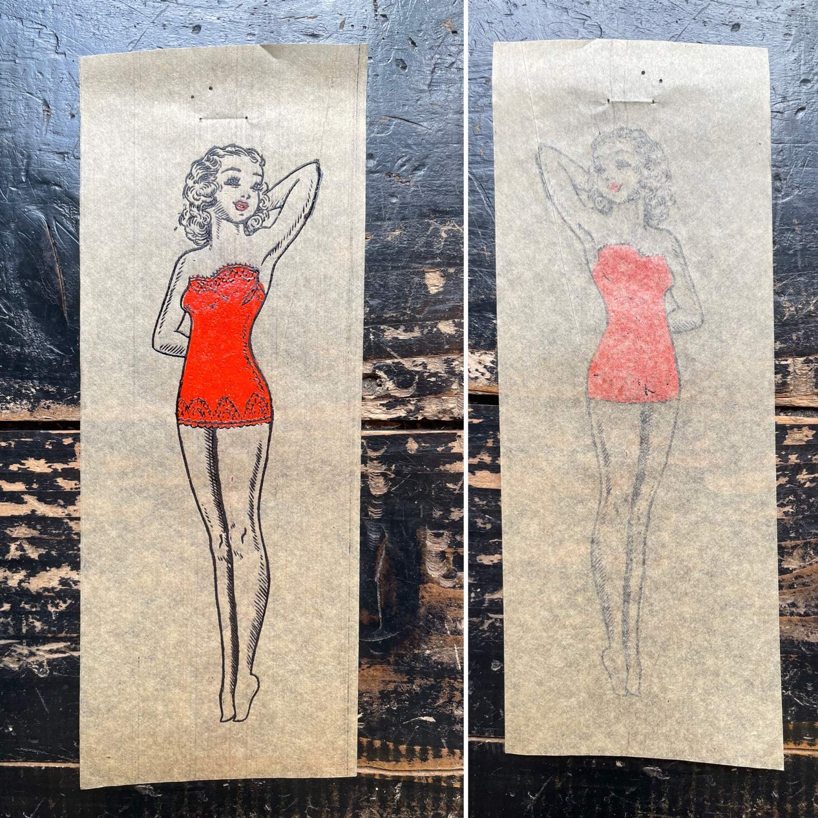 画像: 1940〜1950s ピンナップガール 転写紙