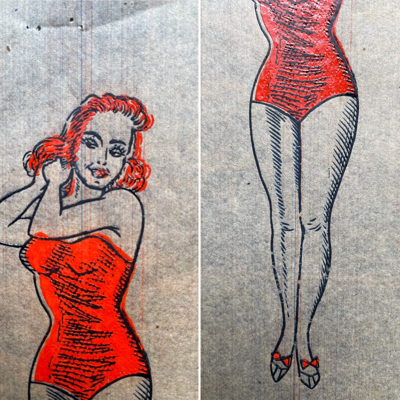 画像: 1940〜1950s セクシー ピンナップガール 転写紙