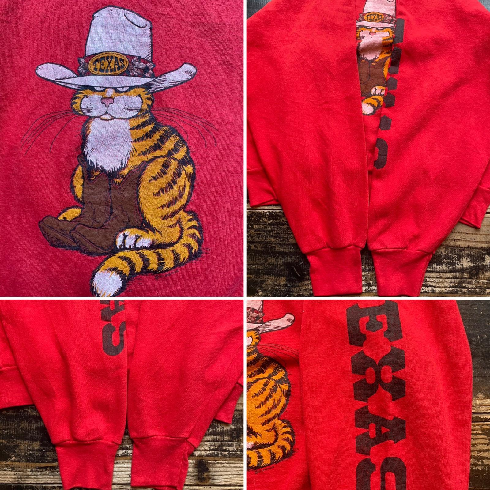 画像: 80s 猫プリント スウェット