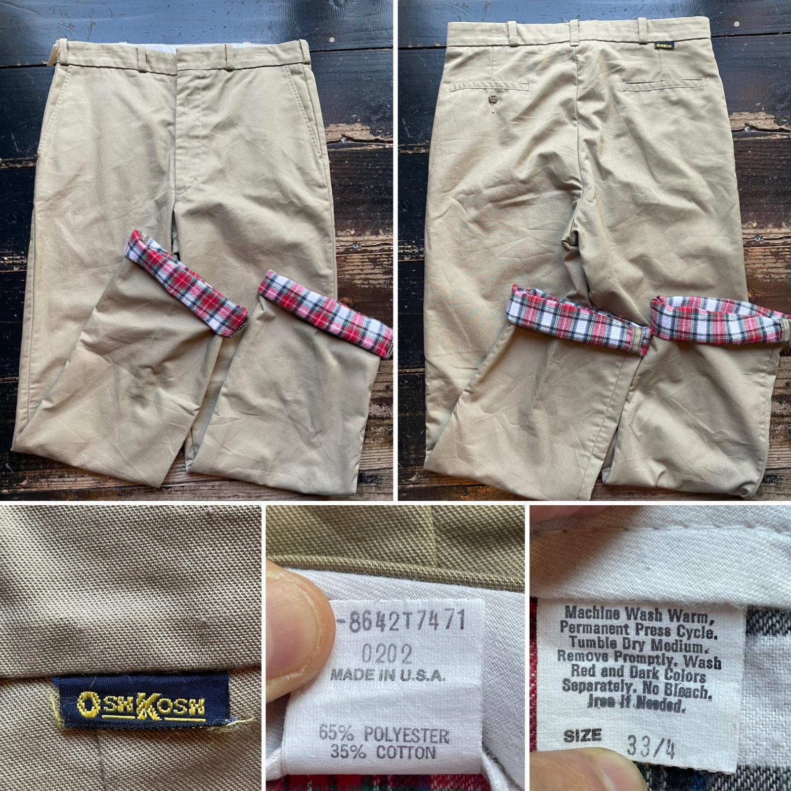 画像: 80s〜oshkosh 裏地ネル ワークパンツ