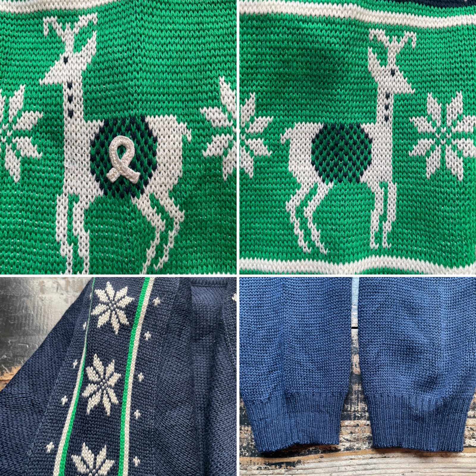 画像: 1970〜80s DEMETRE 鹿柄 ニット