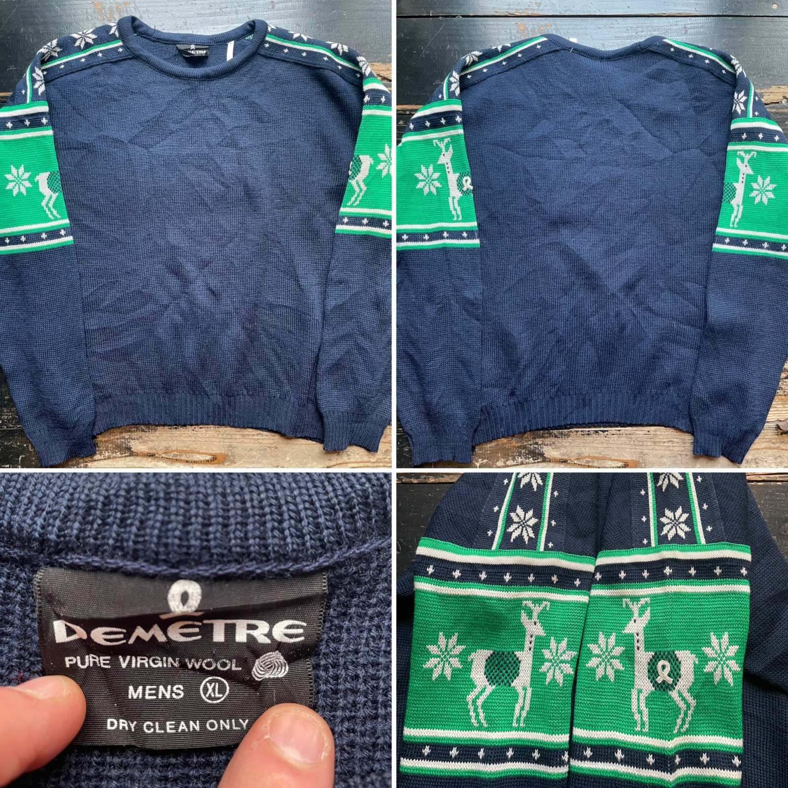 画像: 1970〜80s DEMETRE 鹿柄 ニット