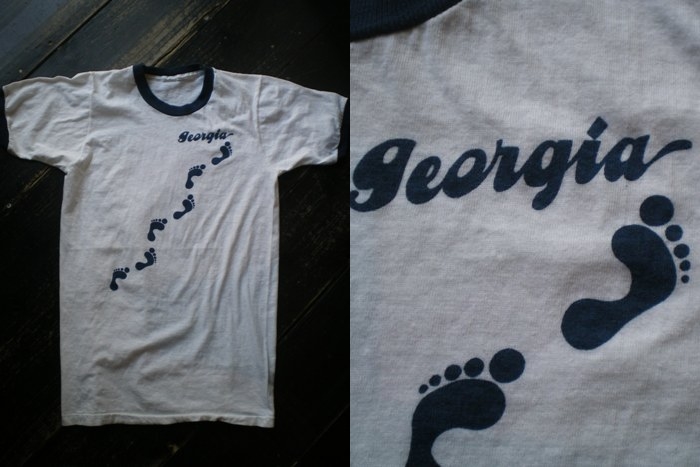 画像: 70S　Georgia　足跡　染込みTシャツ